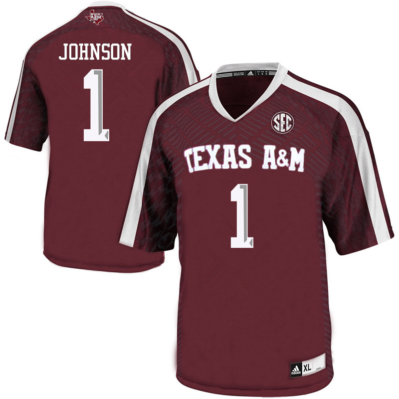Men #1 Buddy Johnson Texas A&M Aggies College Football Jerseys Sale-Maroon